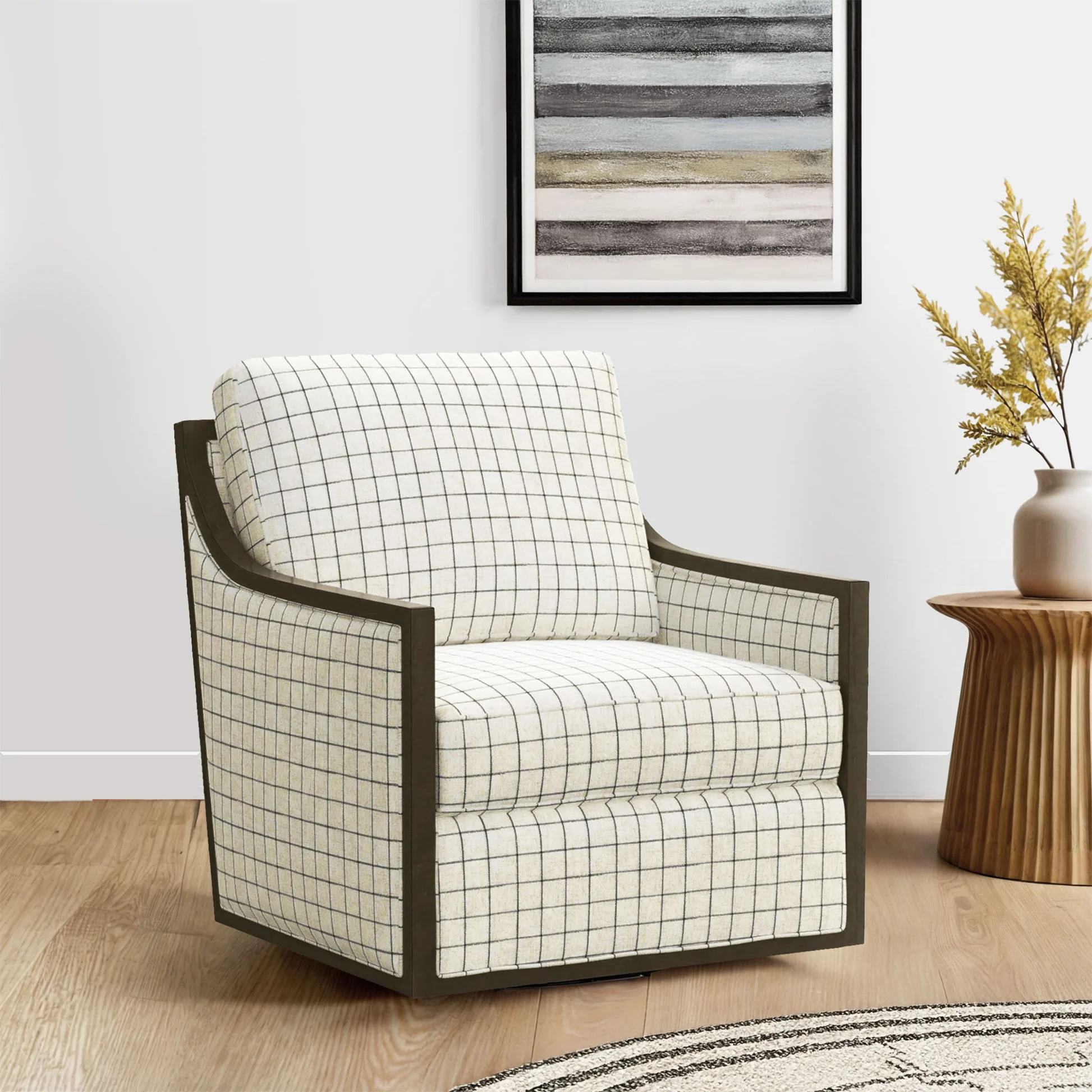 Boycey Upholstered Swivel Accent Chair - Image 2