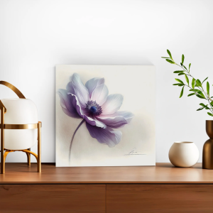 Elegant Lavender Anemone Wrapped Canvas Print